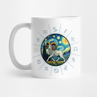 ZODIAC Aries - Astrological ARIRS - ARIRS - ZODIAC sign - Van Gogh style - 6 Mug